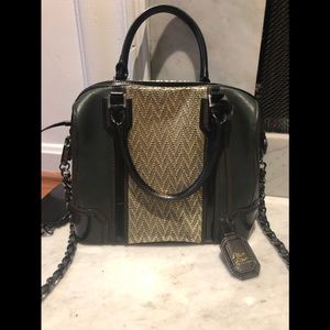 SOLD Alice + Olivia Green and Gold purse